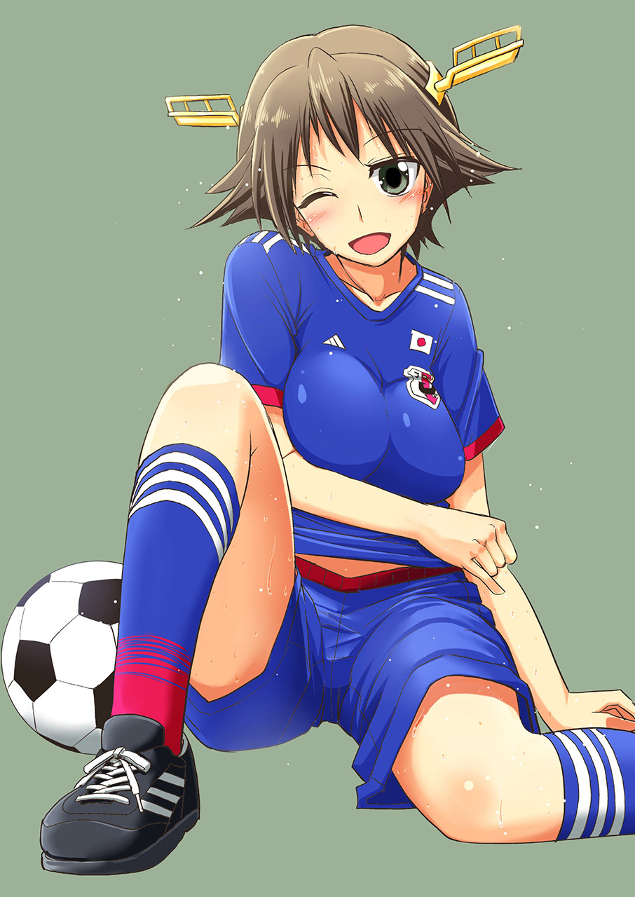 【サッカーエロ画像】日本代表を応援するリアル女子には苦笑いしちゃうけど二次元女子には興奮する！ 23
