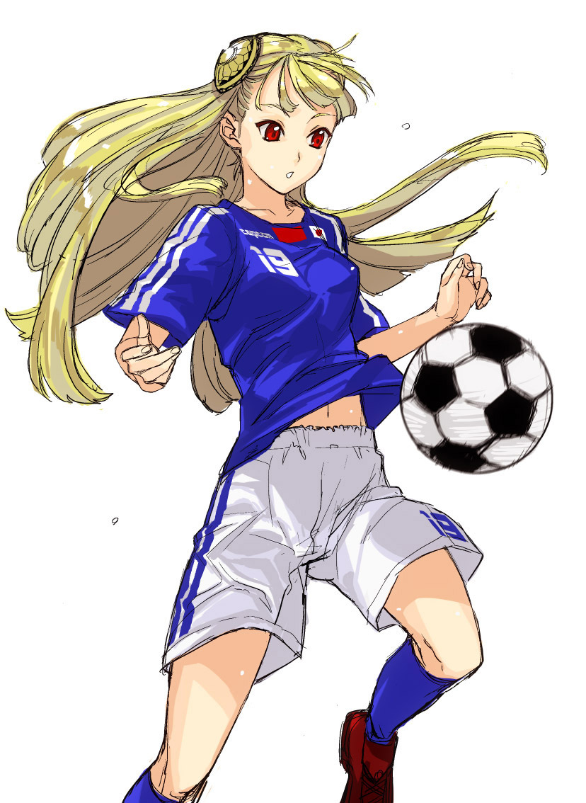 【サッカーエロ画像】日本代表を応援するリアル女子には苦笑いしちゃうけど二次元女子には興奮する！ 35